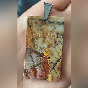 Cherry Creek Jasper Large Rectangular Pendant Necklace